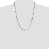 Sterling Silver 24" 5mm Diamond-Cut Square Curb Chain - Polished Finish by Lumare Gioia