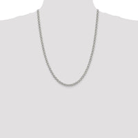 Sterling Silver 24" 5mm Rolo Chain with Polished Finish and Anti-Tarnish Coating by Lumare Gioia