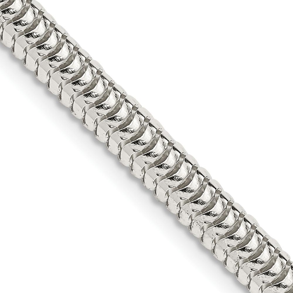 Sterling Silver 24" 5mm Round Snake Chain Necklace - Polished Finish with Anti-Tarnish Coating by Lumare Gioia
