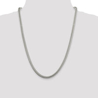 Sterling Silver 24" 5mm Round Snake Chain Necklace - Polished Finish with Anti-Tarnish Coating by Lumare Gioia