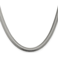 Sterling Silver 24" 6.25mm Flat Oval Snake Chain Necklace with Lobster Clasp by Lumare Gioia