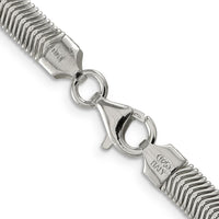 Sterling Silver 24" 6.25mm Flat Oval Snake Chain Necklace with Lobster Clasp by Lumare Gioia