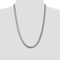 Sterling Silver 24" 6.25mm Flat Oval Snake Chain Necklace with Lobster Clasp by Lumare Gioia