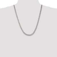 Sterling Silver 24" 6.5mm Curb Chain Necklace with Polished Finish - Unisex Design by Lumare Gioia