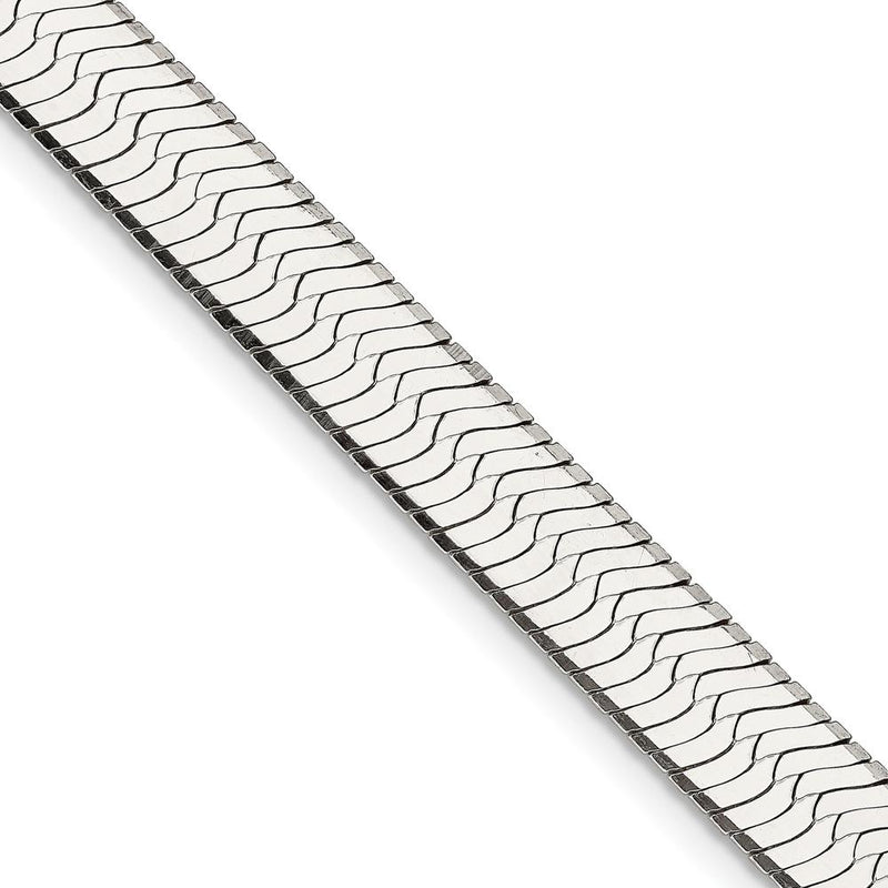 Sterling Silver 24" 8.75mm Magic Herringbone Chain with Polished Finish and Anti-Tarnish Coating by Lumare Gioia