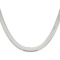 Sterling Silver 24" 8.75mm Magic Herringbone Chain with Polished Finish and Anti-Tarnish Coating by Lumare Gioia