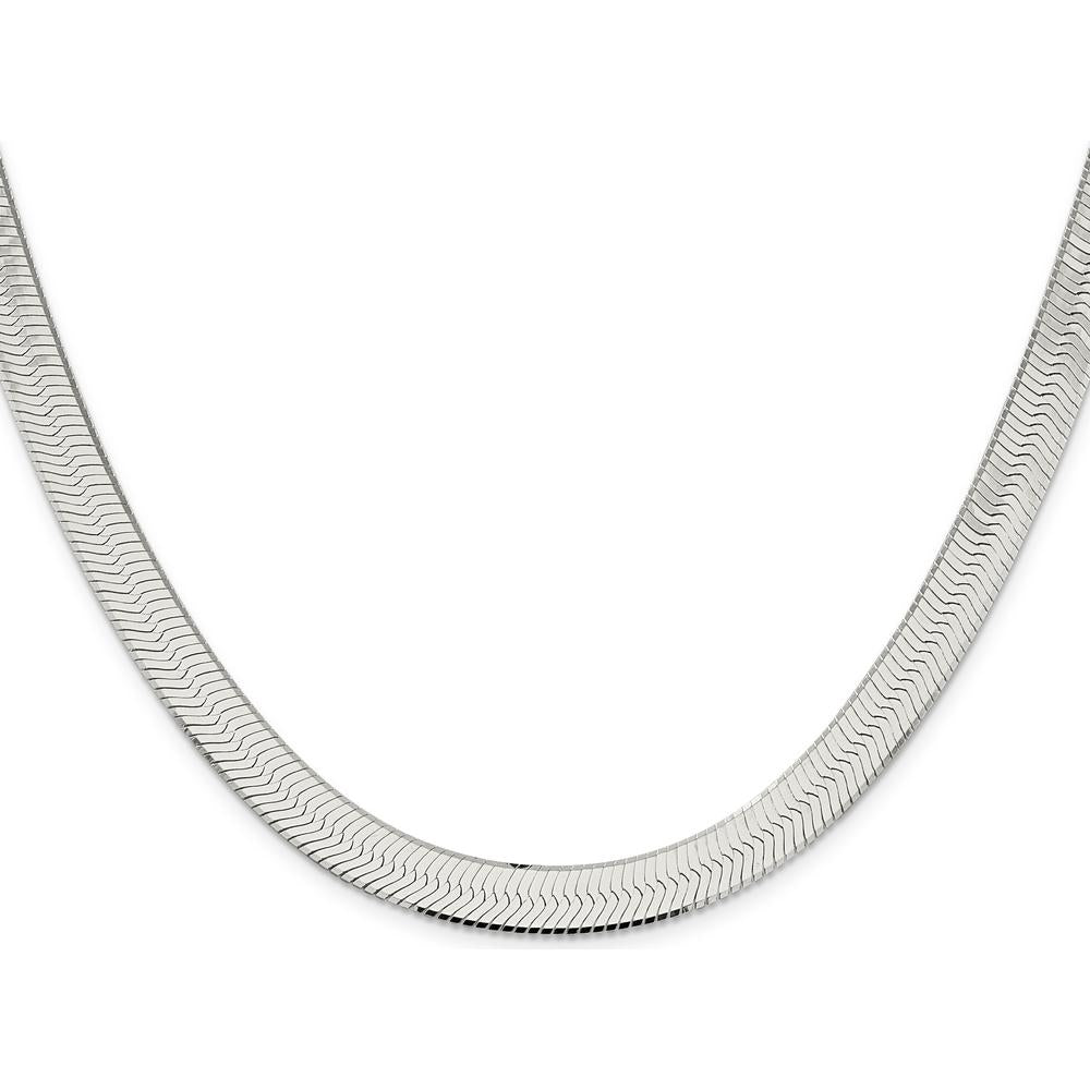 Sterling Silver 24" 8.75mm Magic Herringbone Chain with Polished Finish and Anti-Tarnish Coating by Lumare Gioia