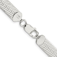 Sterling Silver 24" 8.75mm Magic Herringbone Chain with Polished Finish and Anti-Tarnish Coating by Lumare Gioia