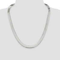 Sterling Silver 24" 8.75mm Magic Herringbone Chain with Polished Finish and Anti-Tarnish Coating by Lumare Gioia