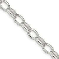 Sterling Silver 24" 8mm Fancy Rolo Chain Necklace with Polished Finish by Lumare Gioia