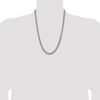 Sterling Silver 24" Antiqued 6mm Curb Chain with Lobster Clasp by Lumare Gioia