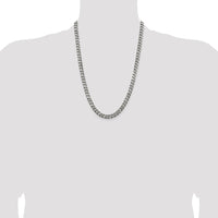Sterling Silver 24" Antiqued Curb Chain Necklace - 7mm Width by Lumare Gioia
