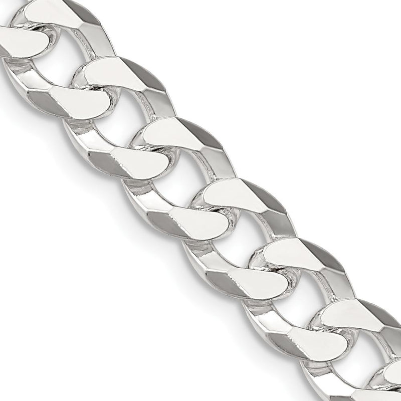 Sterling Silver 24" Beveled Curb Chain - 8.5mm Width by Lumare Gioia