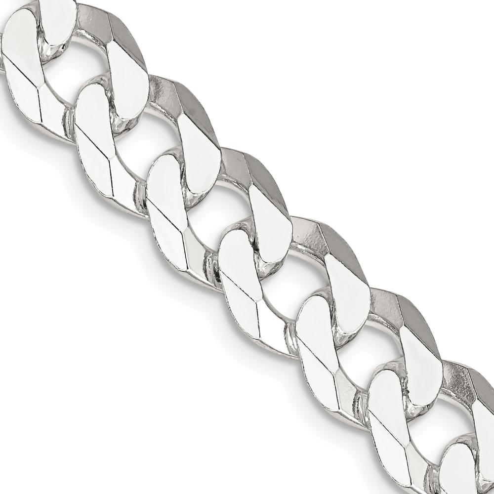 Sterling Silver 24" Beveled Curb Chain Necklace - 2.6mm Width by Lumare Gioia