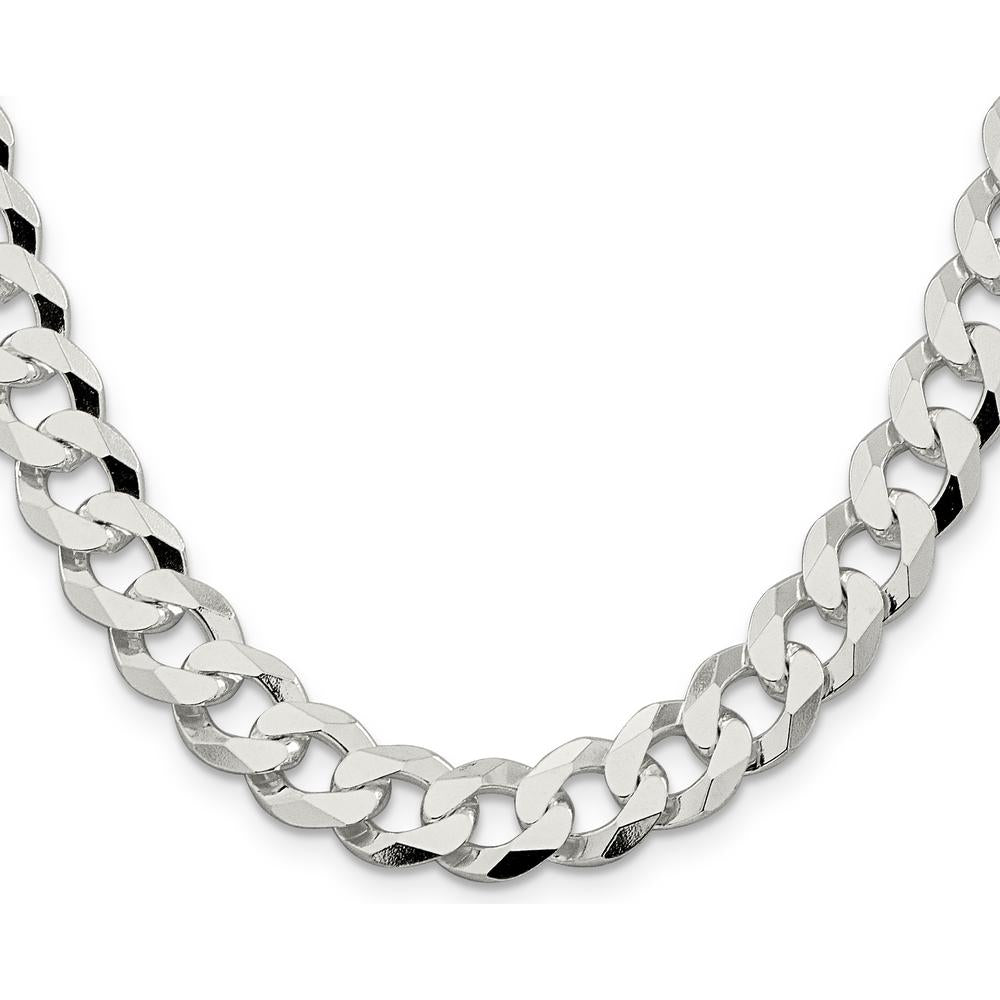 Sterling Silver 24" Beveled Curb Chain Necklace - 2.6mm Width by Lumare Gioia