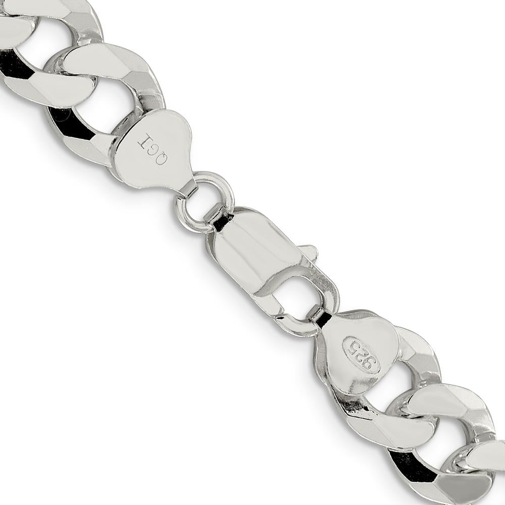 Sterling Silver 24" Beveled Curb Chain Necklace - 2.6mm Width by Lumare Gioia