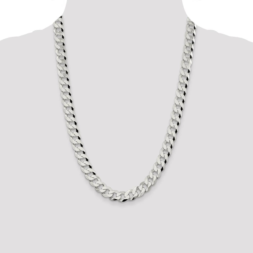 Sterling Silver 24" Beveled Curb Chain Necklace - 2.6mm Width by Lumare Gioia