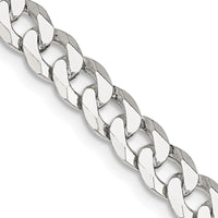 Sterling Silver 24" Beveled Curb Chain Necklace - Polished Finish, 6mm Width by Lumare Gioia