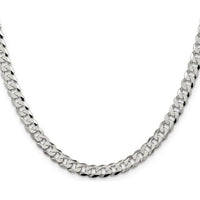 Sterling Silver 24" Beveled Curb Chain Necklace - Polished Finish, 6mm Width by Lumare Gioia