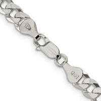 Sterling Silver 24" Beveled Curb Chain Necklace - Polished Finish, 6mm Width by Lumare Gioia