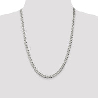 Sterling Silver 24" Beveled Curb Chain Necklace - Polished Finish, 6mm Width by Lumare Gioia
