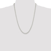 Sterling Silver 24" Box Chain with Rhodium Plating - 4mm Width by Lumare Gioia