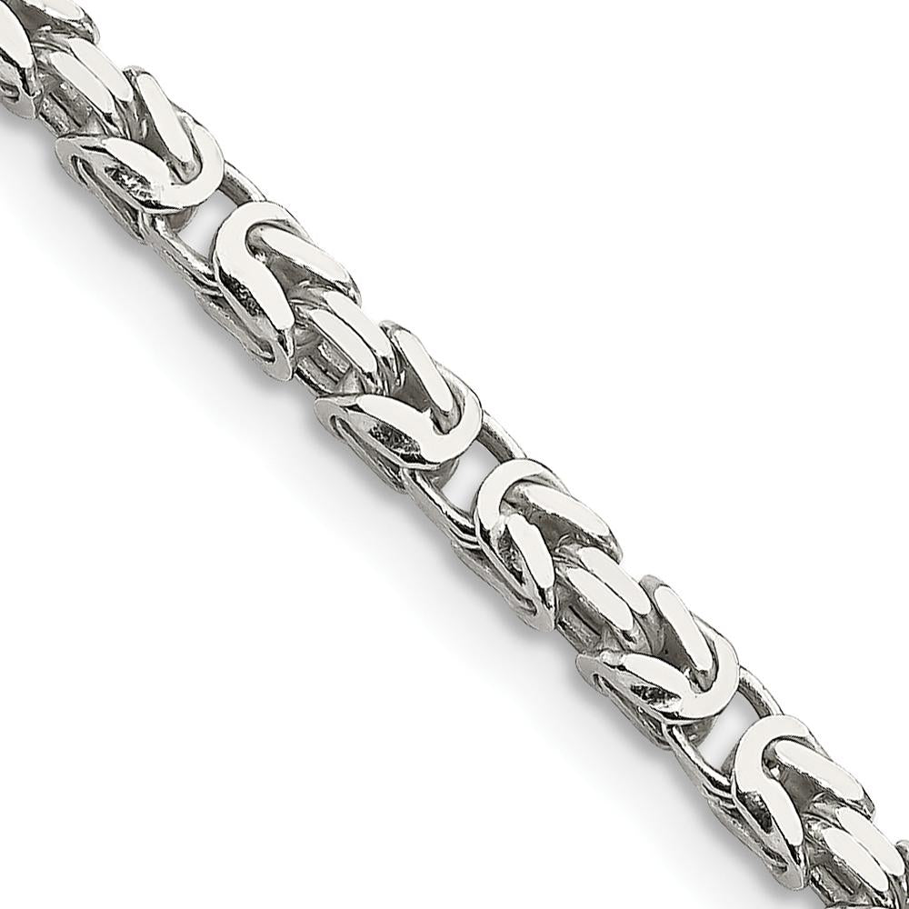 Sterling Silver 24" Byzantine Chain Necklace - 2.5mm Width by Lumare Gioia
