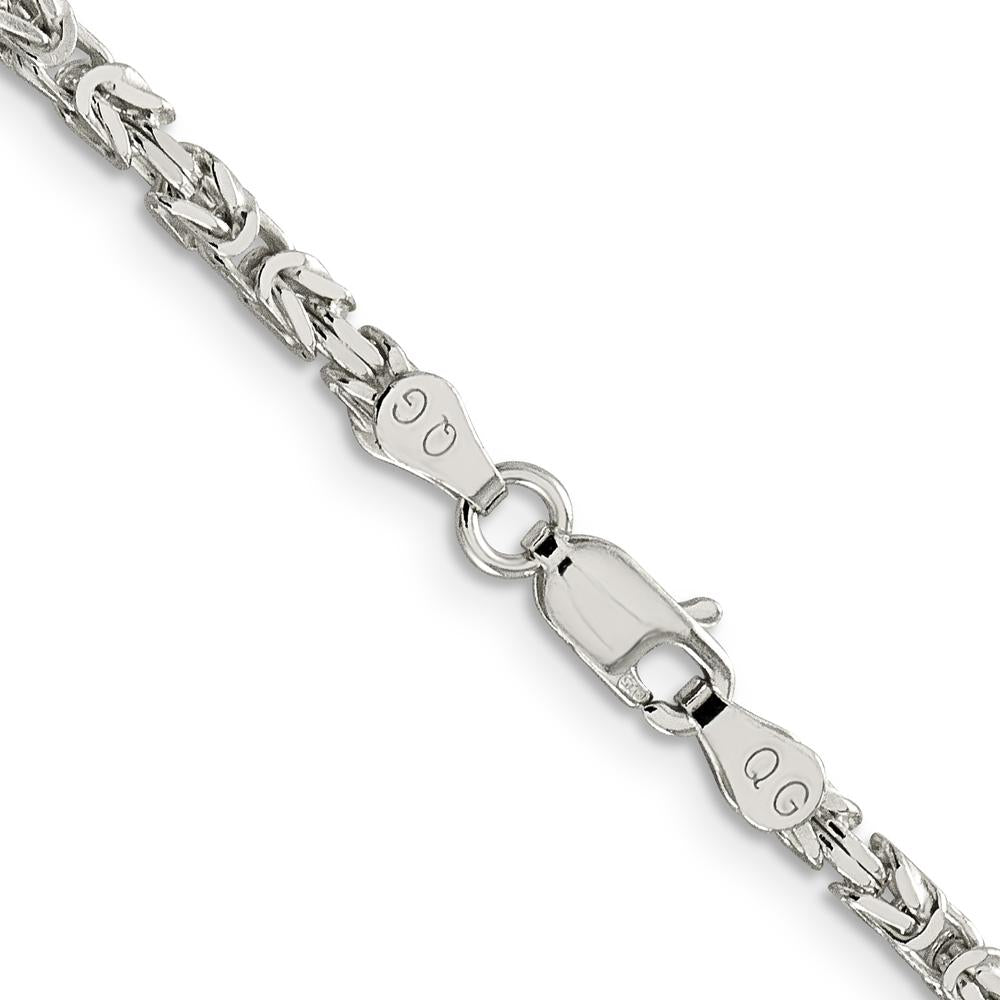 Sterling Silver 24" Byzantine Chain Necklace - 2.5mm Width by Lumare Gioia