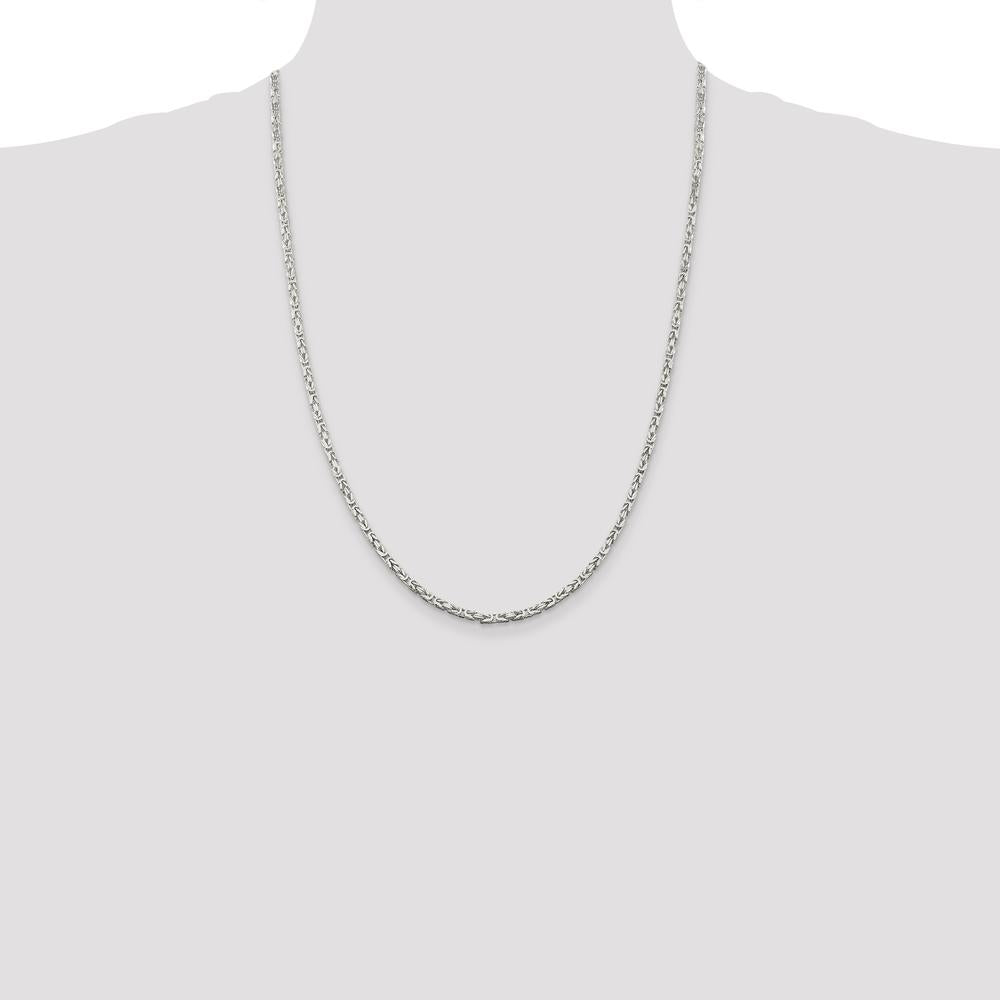 Sterling Silver 24" Byzantine Chain Necklace - 2.5mm Width by Lumare Gioia