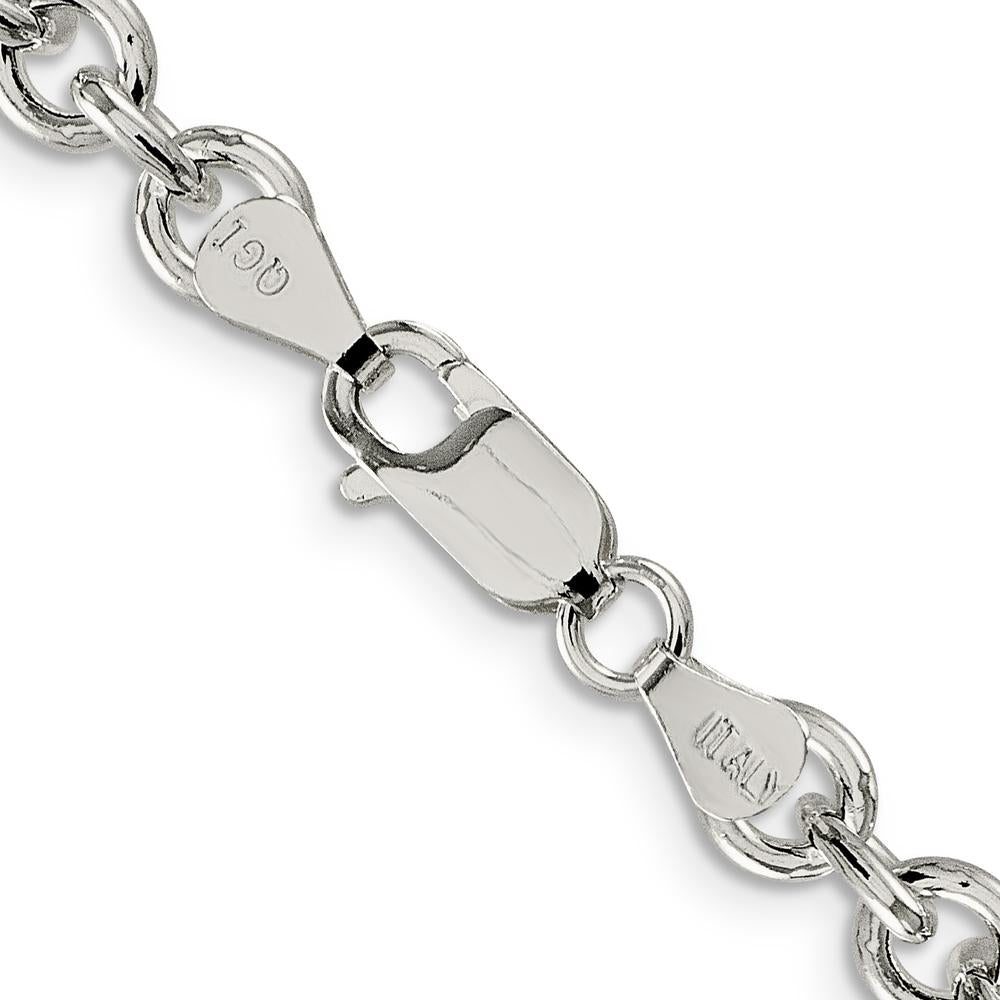 Sterling Silver 24" Cable Chain Necklace with Polished Finish - 6.1mm Width by Lumare Gioia