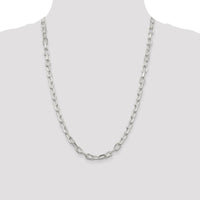 Sterling Silver 24" Cable Link Necklace with Diamond-Cut Finish by Lumare Gioia