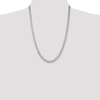 Sterling Silver 24" Curb Chain Necklace - 5.7mm Width with Polished Finish by Lumare Gioia