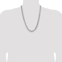 Sterling Silver 24" Diamond-Cut Flat Curb Chain Necklace - Polished Finish by Lumare Gioia