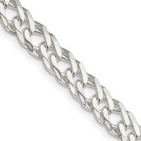 Sterling Silver 24" Diamond-Cut Flat Double Curb Chain - 6.25mm Width by Lumare Gioia