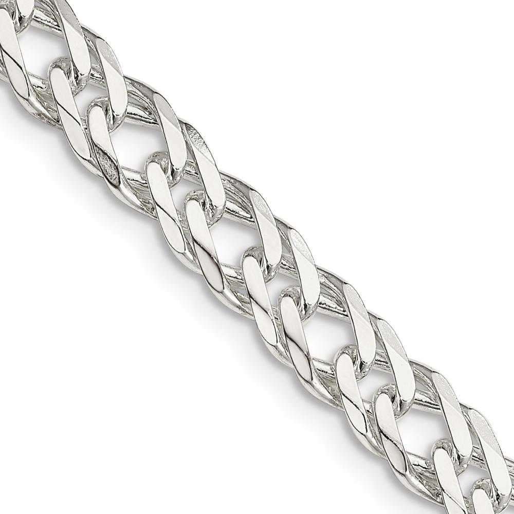 Sterling Silver 24" Diamond-Cut Flat Double Curb Chain - 6.25mm Width by Lumare Gioia