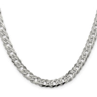 Sterling Silver 24" Diamond-Cut Flat Double Curb Chain - 6.25mm Width by Lumare Gioia