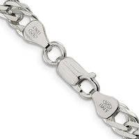 Sterling Silver 24" Diamond-Cut Flat Double Curb Chain - 6.25mm Width by Lumare Gioia