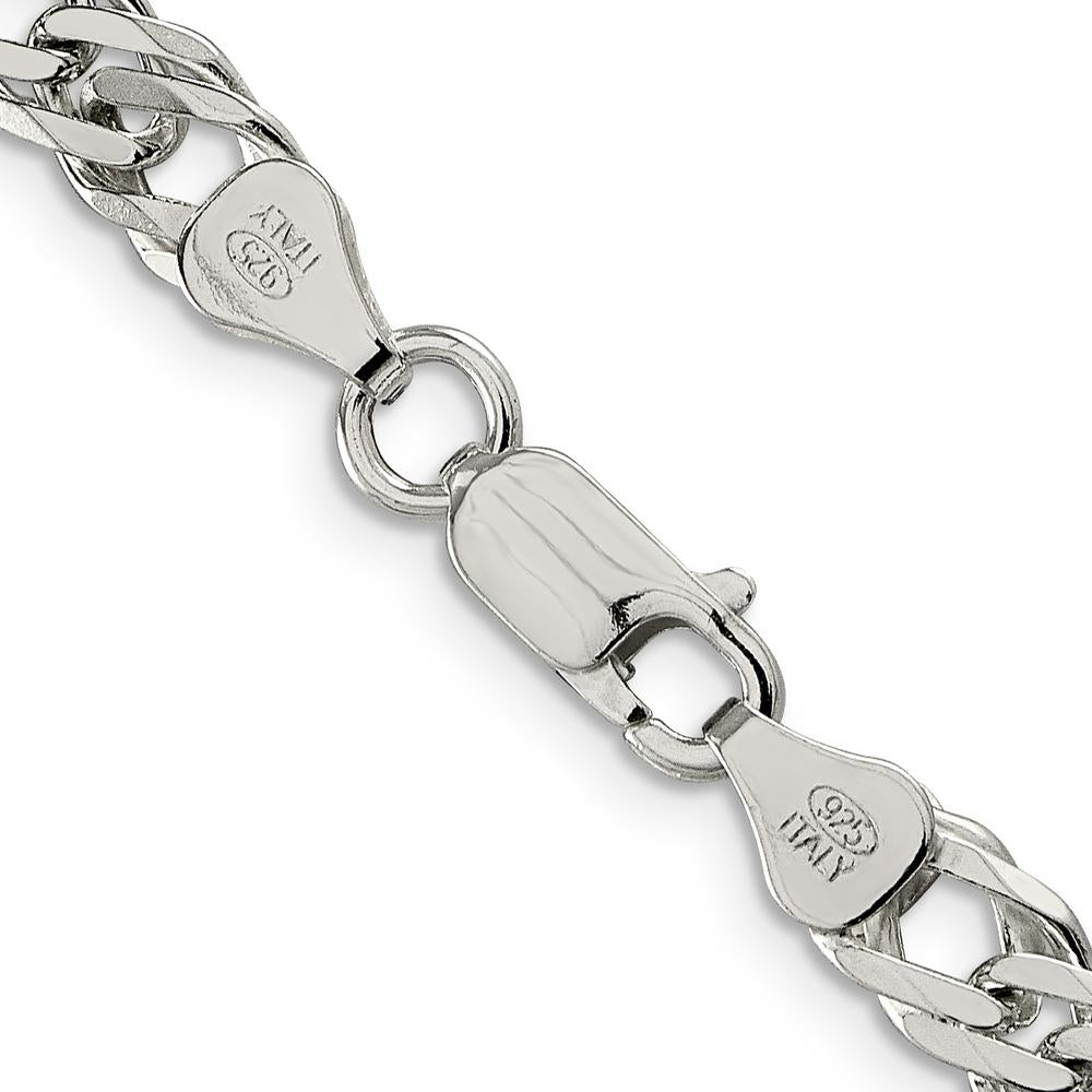 Sterling Silver 24" Diamond-Cut Flat Double Curb Chain - 6.25mm Width by Lumare Gioia