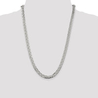 Sterling Silver 24" Diamond-Cut Flat Double Curb Chain - 6.25mm Width by Lumare Gioia