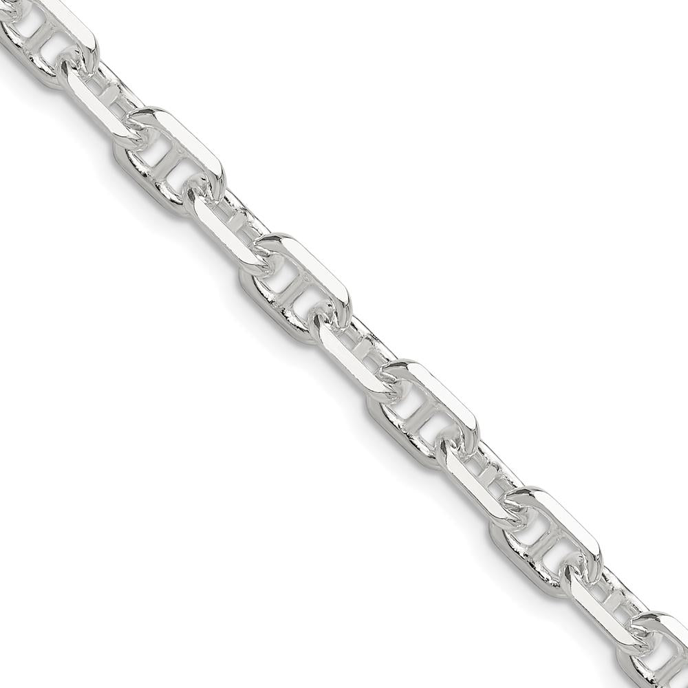 Sterling Silver 24" Diamond-Cut Mariner Link Chain with Lobster Clasp by Lumare Gioia