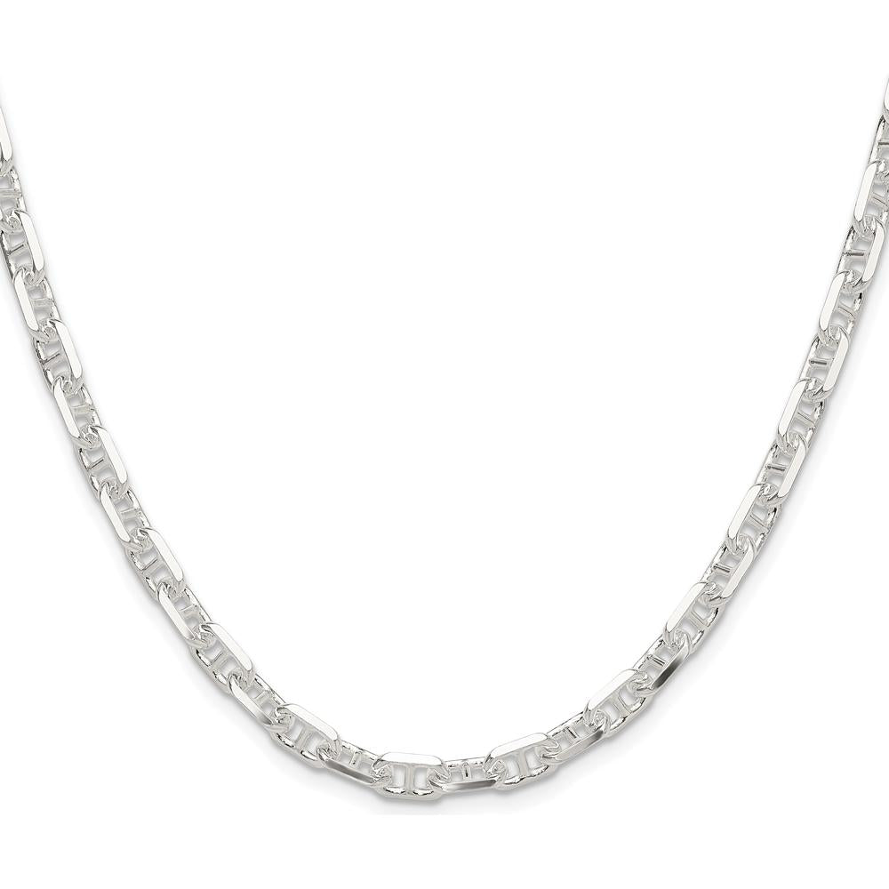 Sterling Silver 24" Diamond-Cut Mariner Link Chain with Lobster Clasp by Lumare Gioia