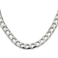 Sterling Silver 24" Diamond-Cut Square Curb Chain - 8.6mm Width by Lumare Gioia