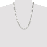 Sterling Silver 24" Diamond-Cut Square Curb Chain - Rhodium-Plated by Lumare Gioia