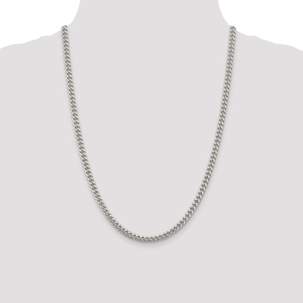 Sterling Silver 24" Domed Diamond-Cut Curb Chain - 5mm Width by Lumare Gioia