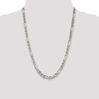 Sterling Silver 24" Figaro Anchor Chain - 6.5mm Width, Polished Finish by Lumare Gioia