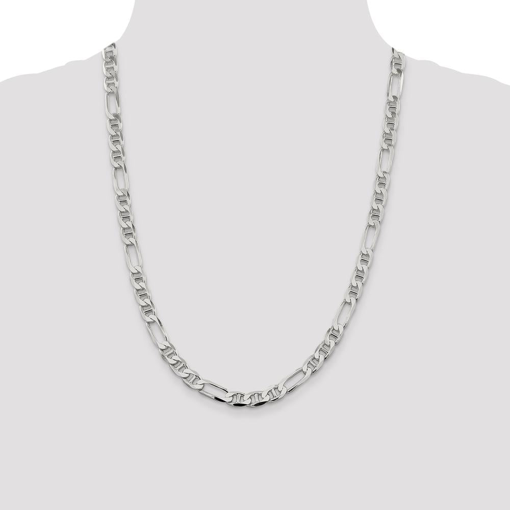 Sterling Silver 24" Figaro Anchor Chain - 7.5mm Width by Lumare Gioia