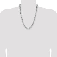 Sterling Silver 24" Figaro Chain with Diamond-Cut Links - 7mm Width by Lumare Gioia