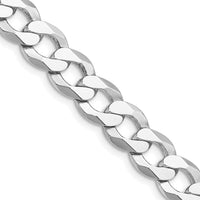 Sterling Silver 24" Flat Curb Chain Necklace with Rhodium Plating by Lumare Gioia