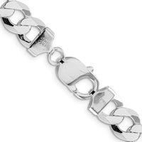 Sterling Silver 24" Flat Curb Chain Necklace with Rhodium Plating by Lumare Gioia