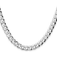 Sterling Silver 24" Hammered Curb Chain Necklace - 7.6mm Width by Lumare Gioia